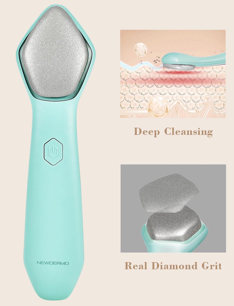 NEWDERMO Microdermabrasion Machine Pro, Large Diamond Electric Microdermabrasion Wand Tool With 3 Levels Frequency for Face Body Exfoliate Skin Care (Green) - Image 3